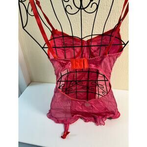 Vintage VS Satin Garnet Garter Slip 36C - Luxe Satin!